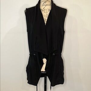 NWT Tahari soft tencel open front cinch waist vest S